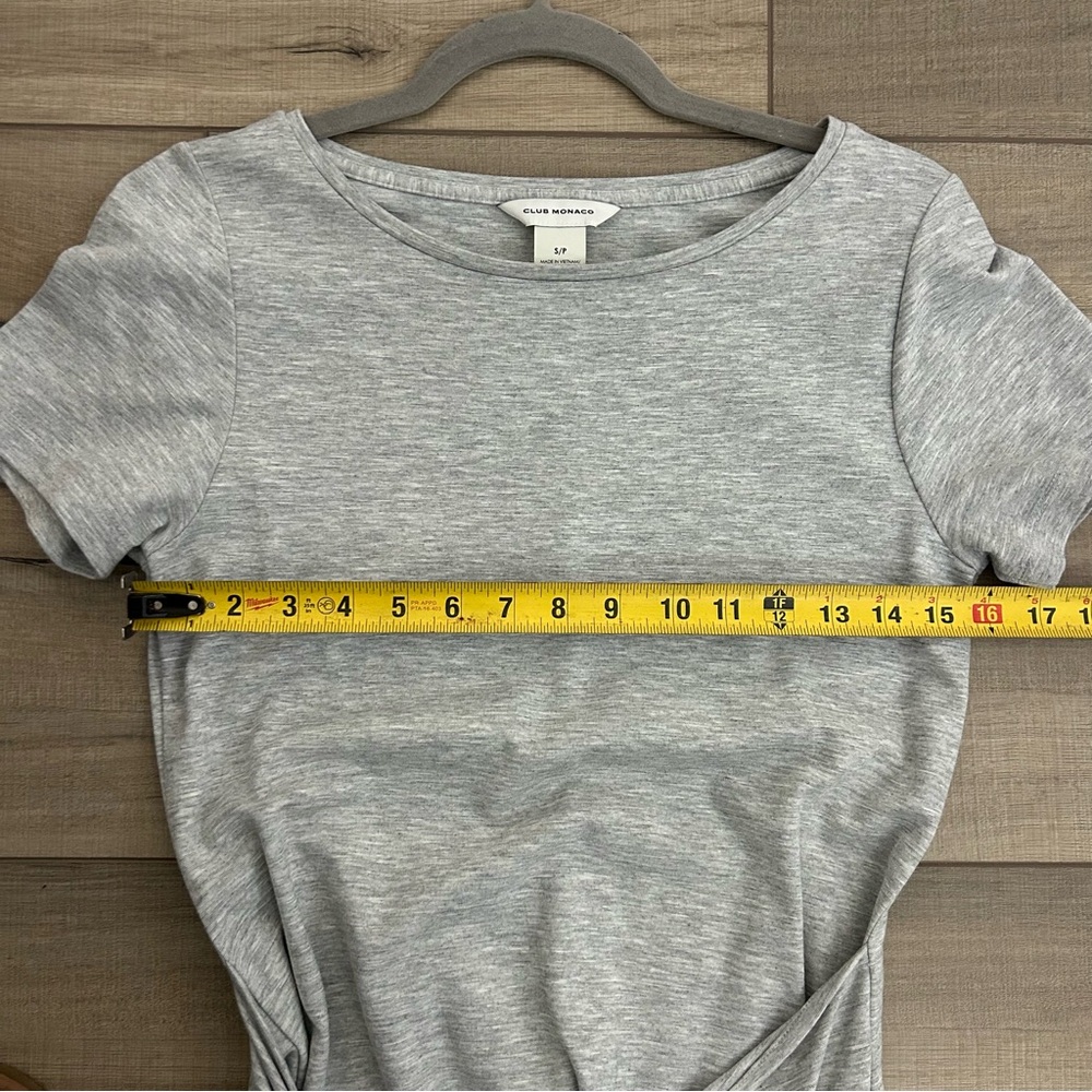 Club Monaco Twansia Light Heathered Grey Short Sleeve Tie Waist Casual Dress S - Picture 10 of 12
